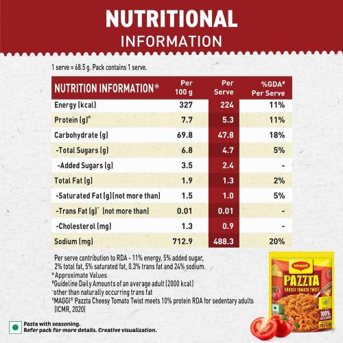 MAGGI PAZZTA CHEESE TOMATO TWIST 68.5G